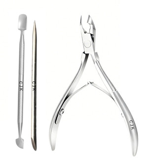 Alicate de cutícula + espatula + palito inox manicure 3 itens. Usar amolecedor de cutícul…