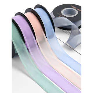 Zhuocai textura fosca neve gaze fita artesanal acessórios para o cabelo arco fita presente decoração fita flor Material 