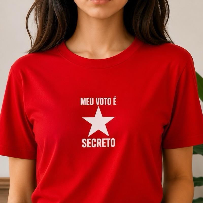 Camiseta Unissex Voto Secreto Eleição Vermelho 100% Algodão Envio Rápido