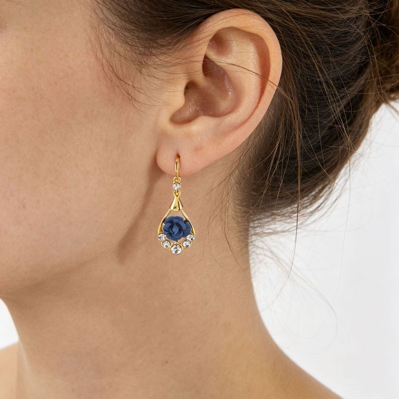 Pronto estoque novo estilo rosa brincos luz luxo High-End piscando brincos de diamante brincos elegantes elegantes brinc