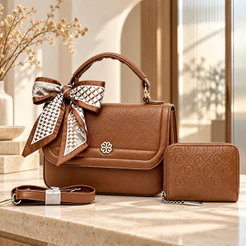 Bolsa Transversal Feminina Lenço Estampado Fecho Decorativo Presente Elegante para Encontros e Eventos Especiais