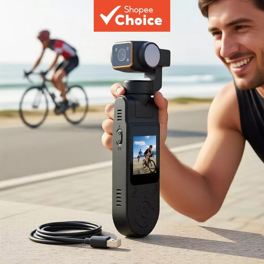 Câmera De Ação 1080P Portátil Tela IPS De 1.5 " 180 ° Vlog De Bolso Com Lente Giratória Bateria De 1000mAh