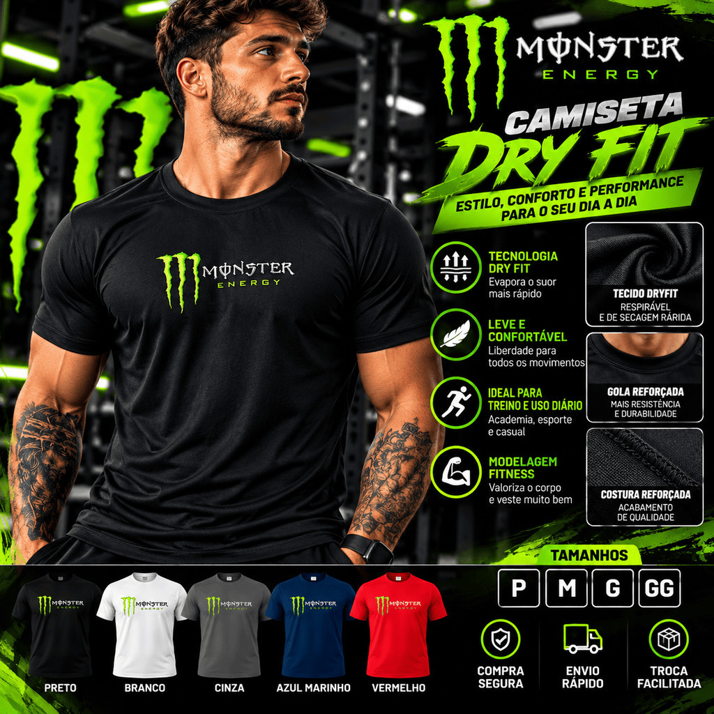 Camiseta Masculina Dry Fit Academia Treino Corrida Fitness Esportiva Manga Curta Proteção UV