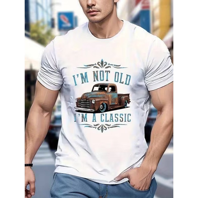 Camiseta Masculina Manga Curta Estampada Confortável Premium Moderna Estilosa Divertida para Uso Casual Tendência no