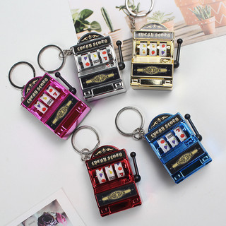 Mini máquina de Slot de frutas chaveiro pingente divertido girando Console de jogo garra máquina portátil pequenos ornam