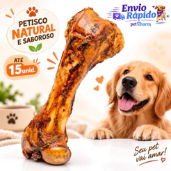 Osso Defumado Para Cachorro Fêmur Suino Desidratado Mordedor Natural Canino Pet Osso Pra Cães Morder