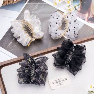 Impresso Chiffon Crinkle clipe feminino tamanho grande 2025 novo estilo grampo de cabelo volta cabeça placa grampo de ca