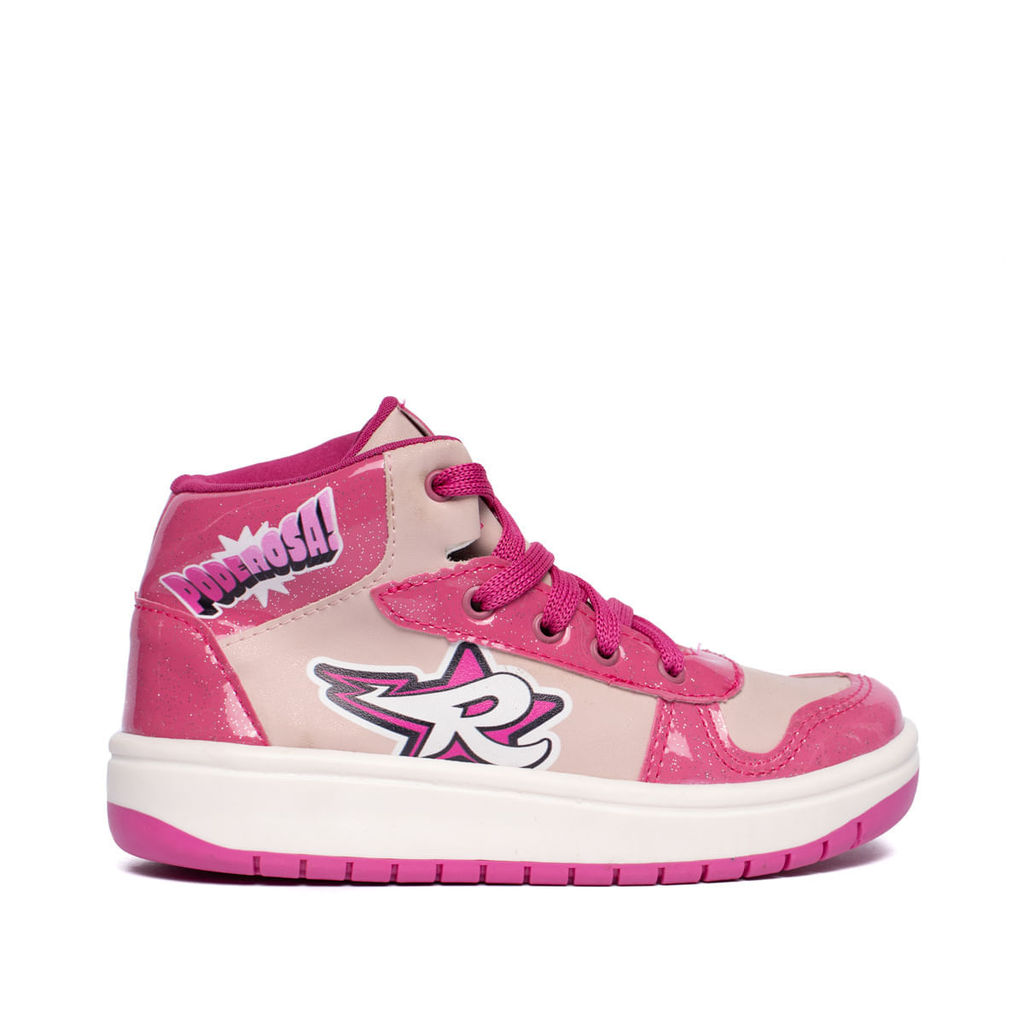 Tênis Infantil Dos Rosa Botinha Cano Médio Rosa Claro/Pink