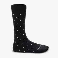 Meia Masculina Cano Longo Algodão Poliamida Preta Poá 33/38
