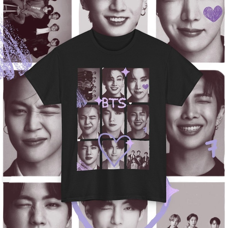 Camiseta Masculina e Feminina BTS Wink Collage Unisex Algodão Premium Envio Imediato