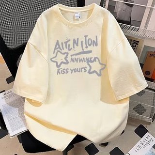 T na moda novo estilo em torno do pescoço impresso manga curta das mulheres dos homens verão simples moda All-Match esti