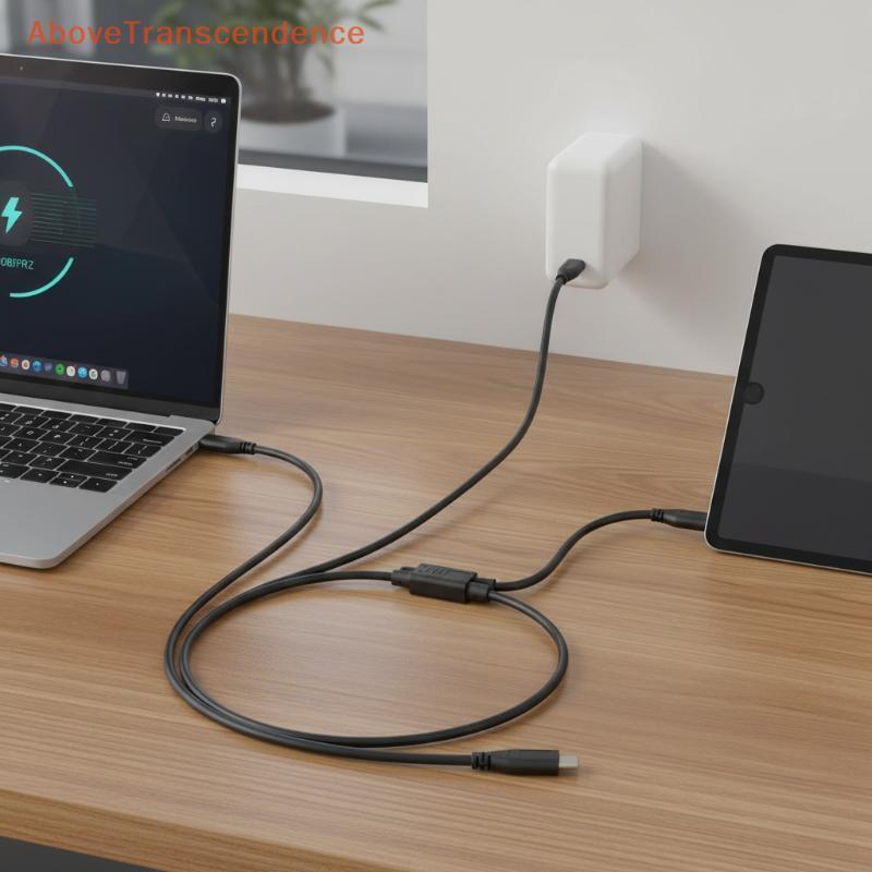 ABO USB C Cabo Divisor Tipo 1 A 2 De Extensão Fio Para PC Telefone Tablet 15W 3A Adaptador De Alimentação Conversor De C