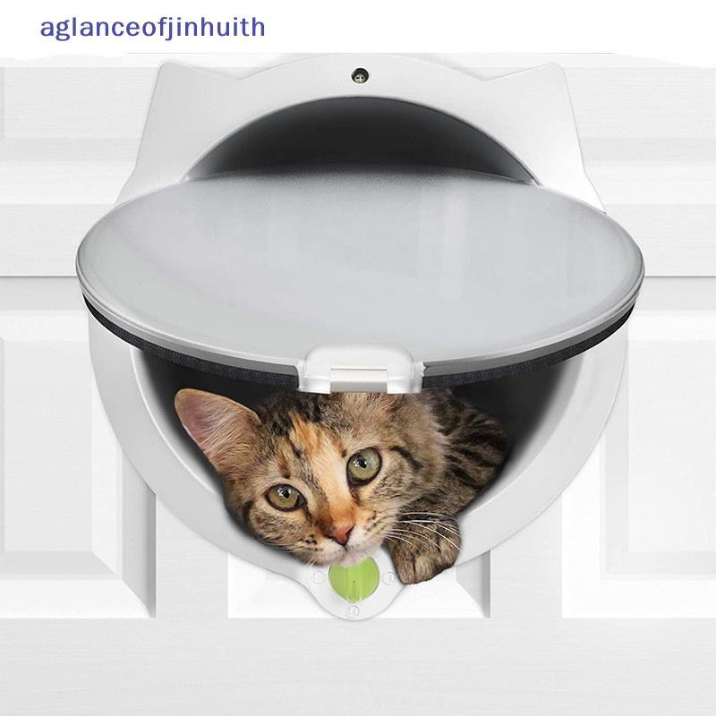 [aglanceofjinhui] Porta Com Aba Para Gatos Fofa Magnética 4 Modos De Locação Automática De Plástico Portas Internas E Ex