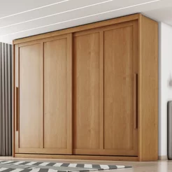 Guarda Roupa Casal Atraente 100% MDF 2 Portas de Correr 6 Gavetas Marrom/Cinamomo Cinamomo