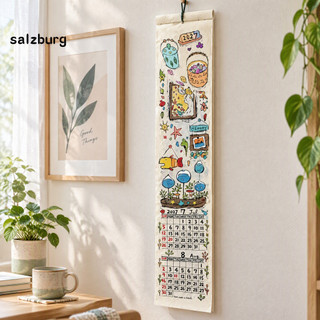 < salzburg > Calendário Estético De Cura De Parede , Impressão De Alta Definição , Planejador Anual De Rolagem Longa Par