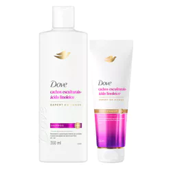 Kit Dove Cachos Esculturais + Ácido Linoleico Shampoo 350ml + Condicionador 250ml