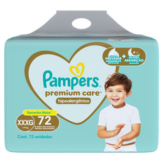 Fralda Descartável Pampers Premium Care Max XXXG 72 Unidades