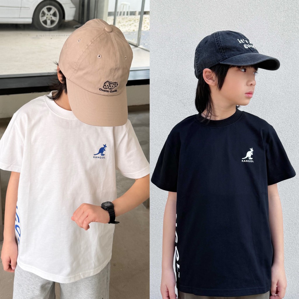 Crianças verão fino canguru impressão de manga curta camiseta branca meninos meninas puro algodão de manga curta camiset