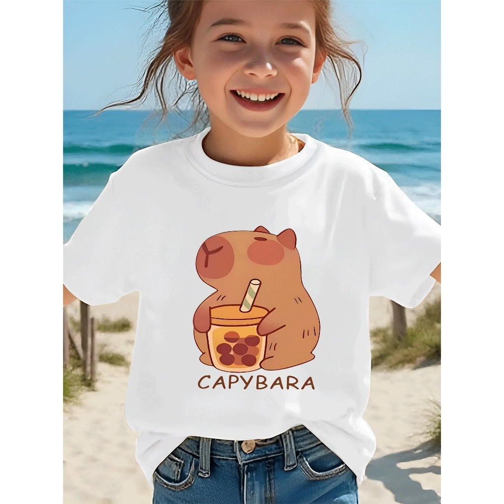 Camiseta Capybara 100% Algodão Infantil do 2 ao 16 Juvenil Premium Envio Imediato Capivara