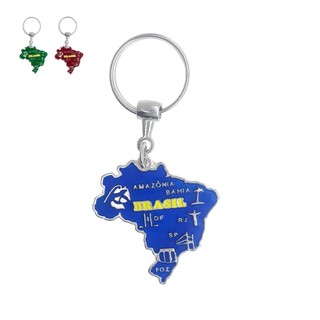 Chaveiro Souvenir Mapa do Brasil De Metal + Estados Brasileiros