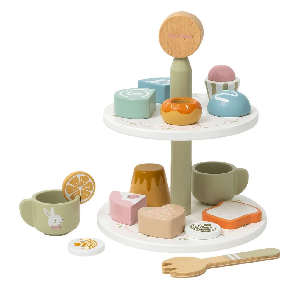 Brinquedo De Madeira Kit Chá Da Tarde Torre Büp Baby em Oferta na Shopee