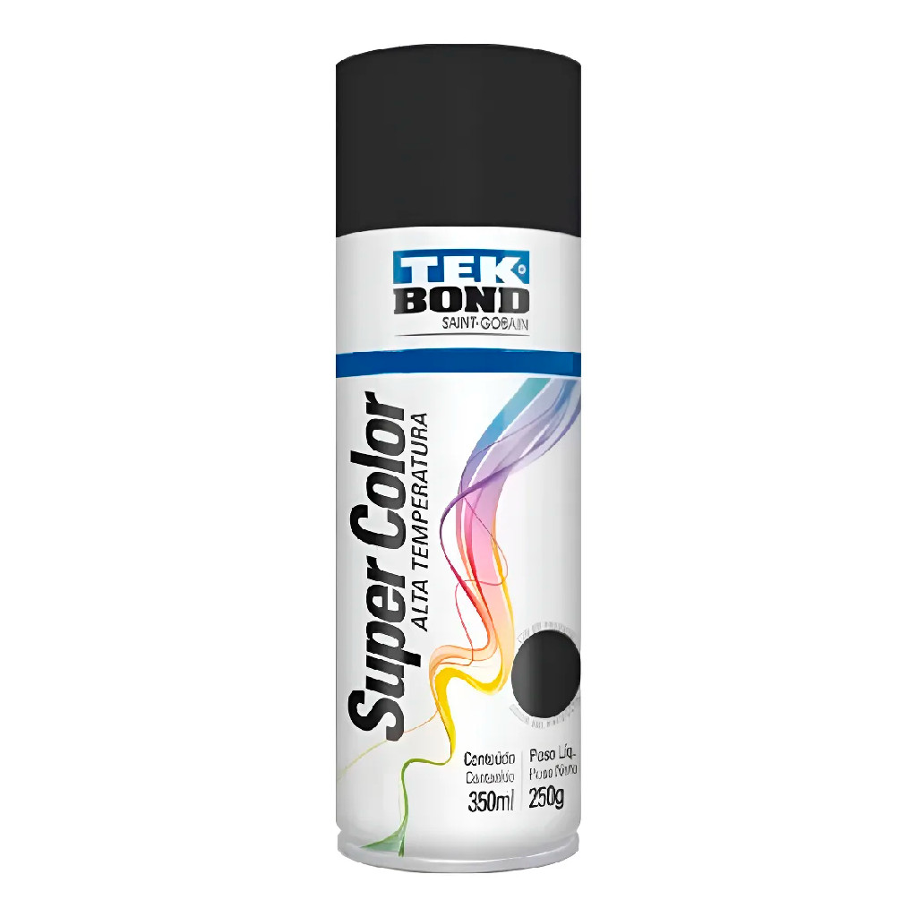 Tinta Aerossol Tek Bond 350ml - P/ Áreas Externas Cor Preto