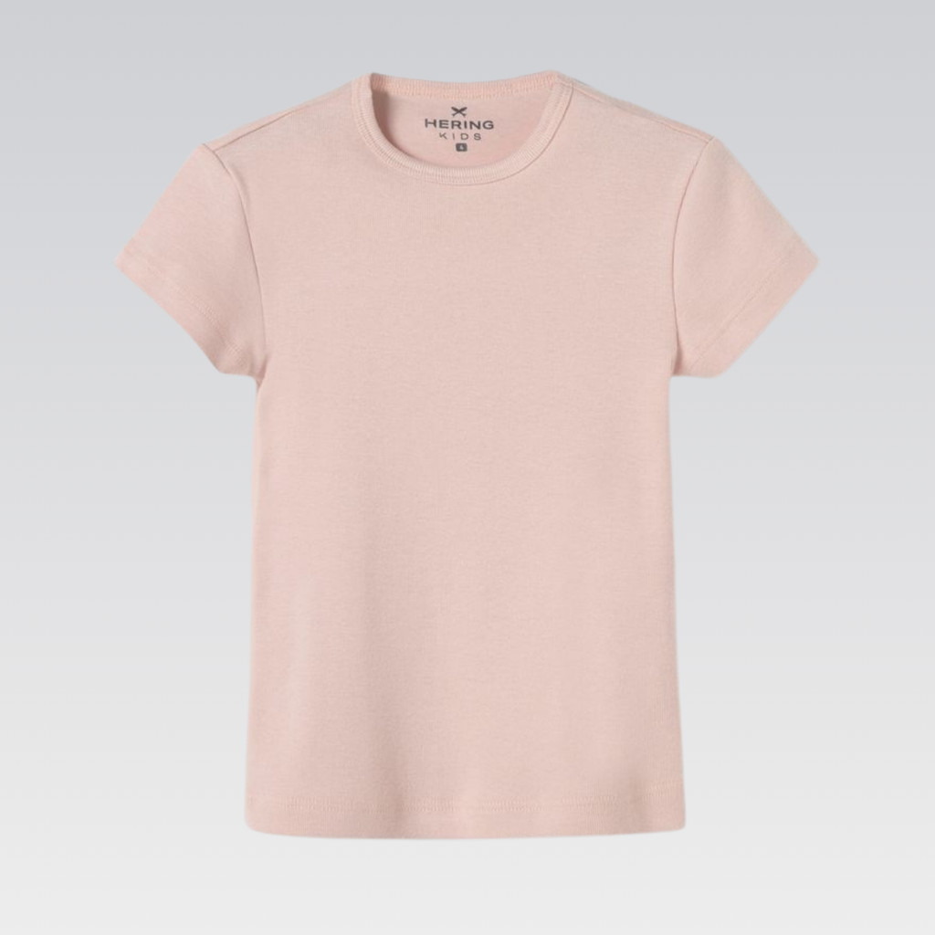 Camiseta Infantil Menina Manga Curta Ribana HERING Original Roupas Infantis Moda Estilo Conforto