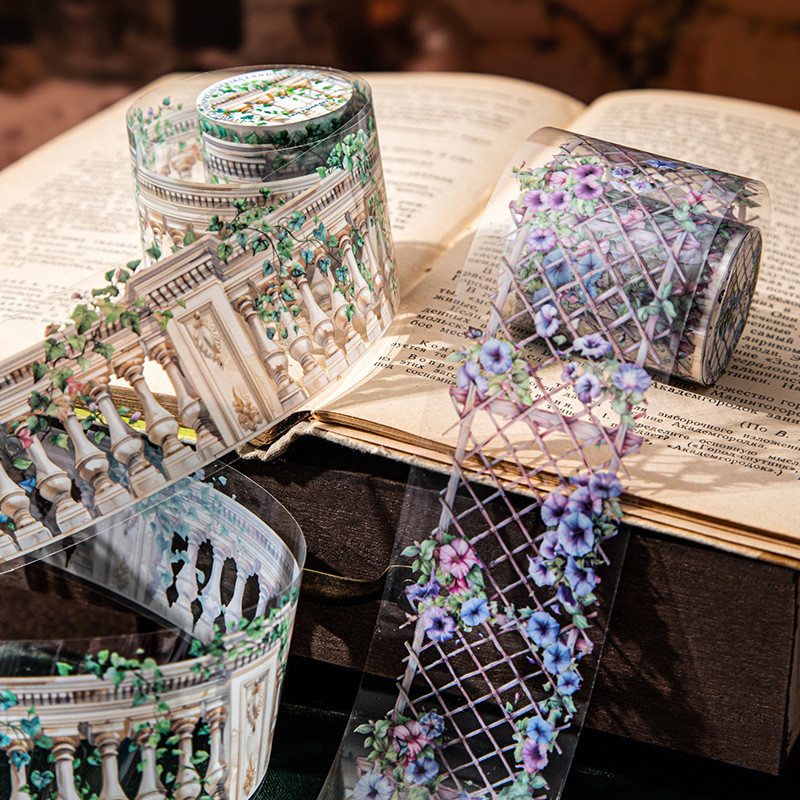 Journamm 50mm * 2m Fitas De Cerca Floral Adesivo Decoração Lixo Diário DIY Scrapbooking Material Escolar Colagem Papelar