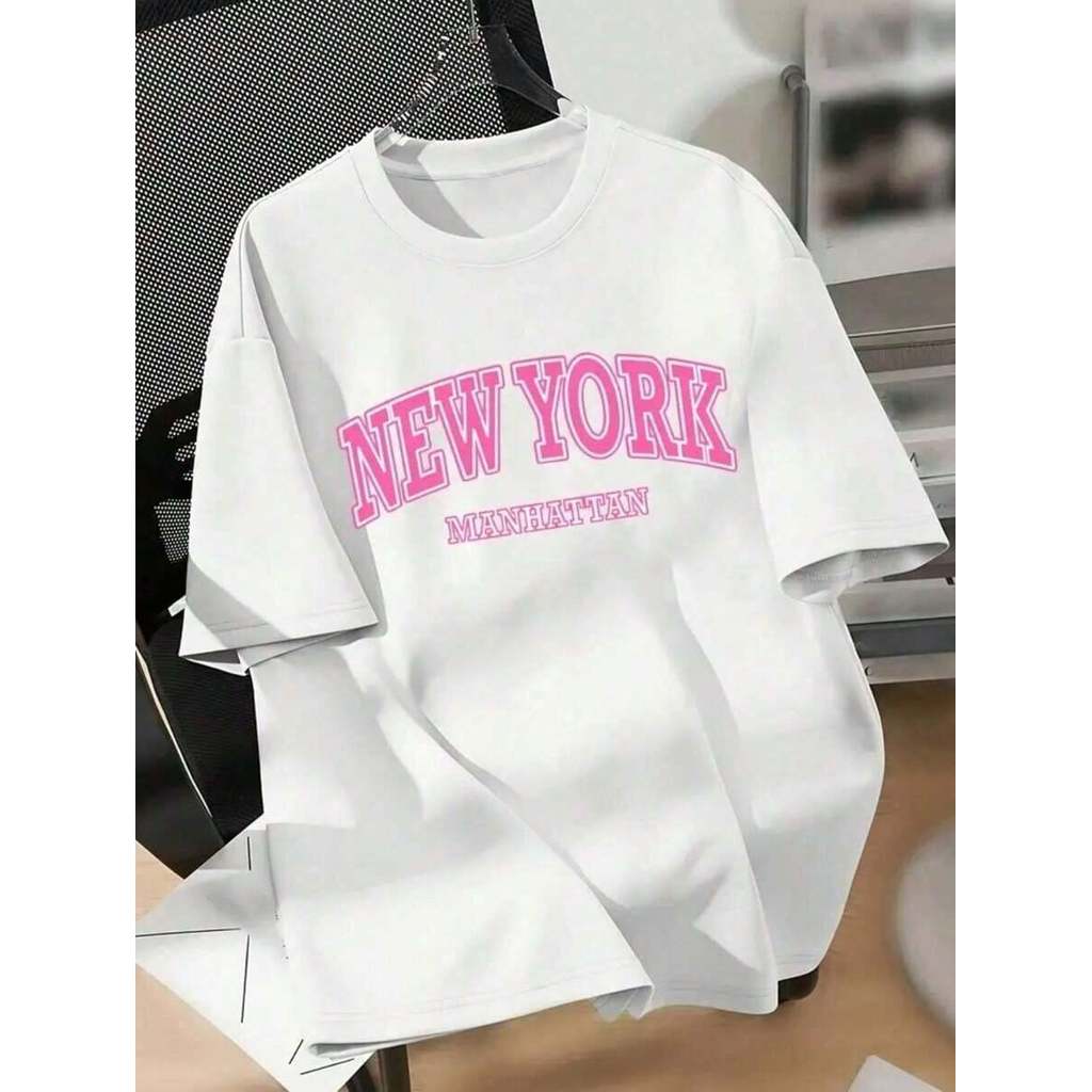 Camiseta Feminina New York Manhattan Camisa 100% Algodão Blusamoda Verão lançamento