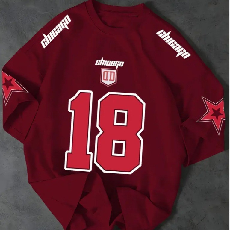Camiseta T-shirt Unissex Chicago 18 Camisa Jersey Premium Baseball College Streetwear