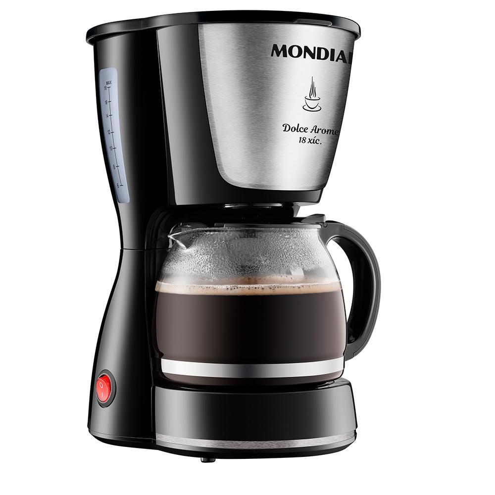 Cafeteira Elétrica Dolce Arome Mondial Preto e Inox 550W C-30 18X em Oferta na Shopee