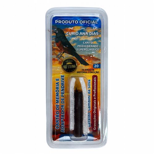 Cartão Pen Drive - Curió Ana Dias - Praia Grande Superclássico - Selo Voz Eterna - Com Repetição