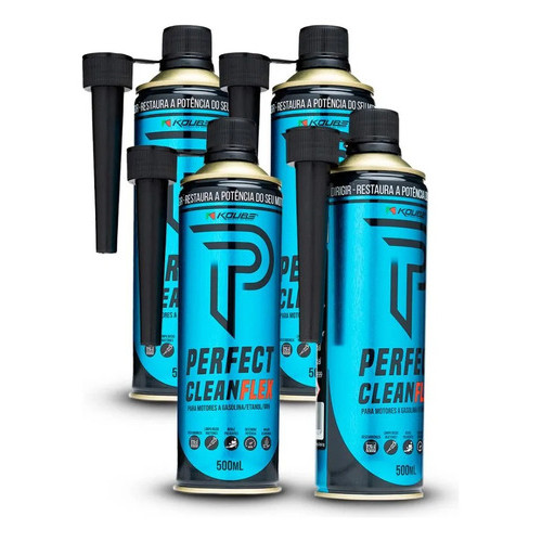 Kit 4 Perfect Clean Koube 500ml Gasolina Flex Aditivo