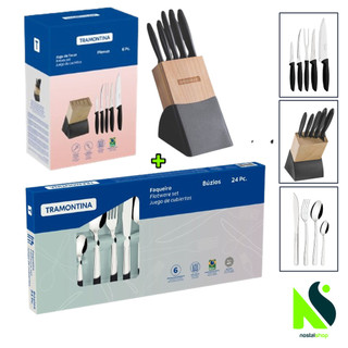 Kit Faqueiro Jogo de Talheres Búzios Tramontina Jogo de Facas com Cepo