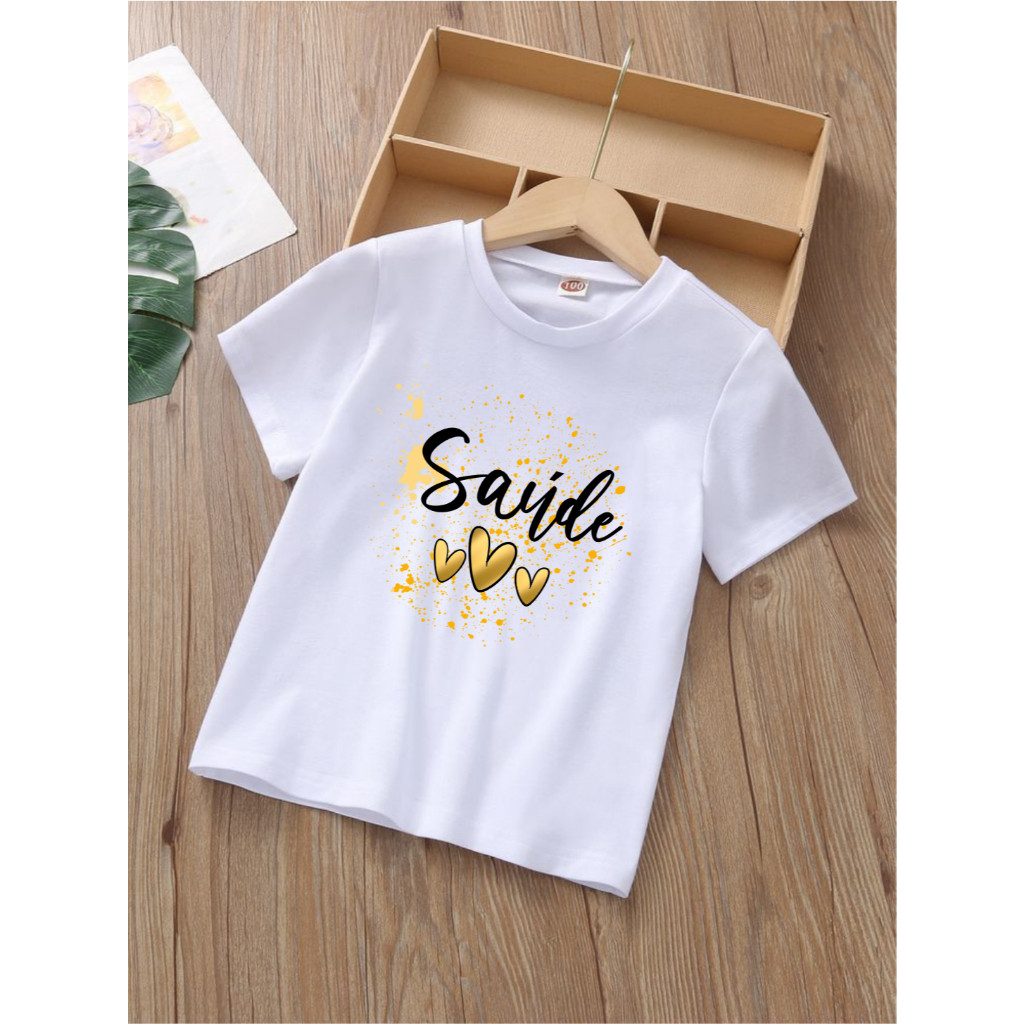 Blusa Camisa Infantil Ano Novo Camiseta 100% Algodão Premium | Unissex Juvenil  Festas e Réveillon