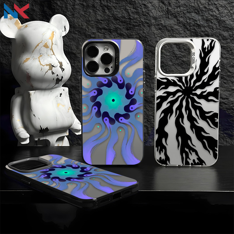 Capa Para Samsung S24 Plus S23 FE S23Ullta S21 S22 S20 A56 A55 A54 A16 A15 A35 IMD Caso De Telefone Vórtice Escuro NKCas