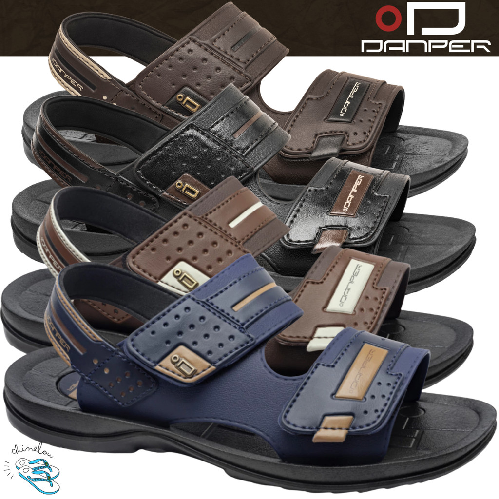 Sandalia Masculina Danper Original Confortavel Solado Borracha Velcro Ajustavel Motoqueiro