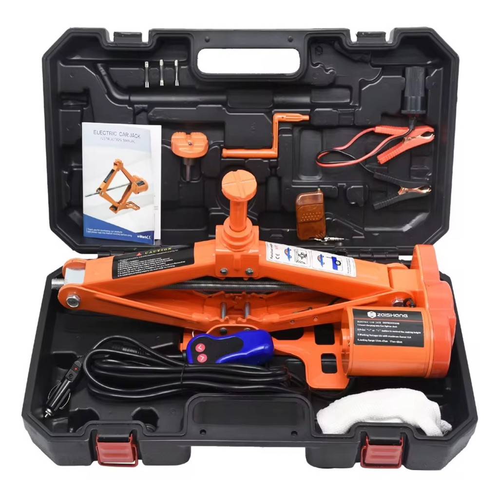 Macaco Sanfona Elétrico 12V 3 Toneladas com Maleta Reforçada Potente e Seguro para Carros SUV Sedans em Oferta na Shopee