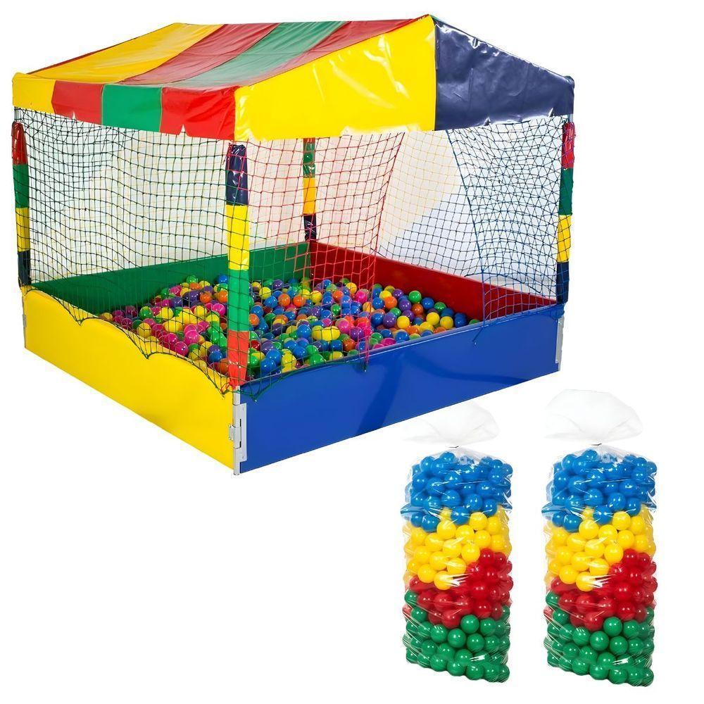 Kit Infantil Piscina De Bolinhas 1,50m Quadrada + 1000 Unidades Bolinhas Coloridas em Oferta na Shopee