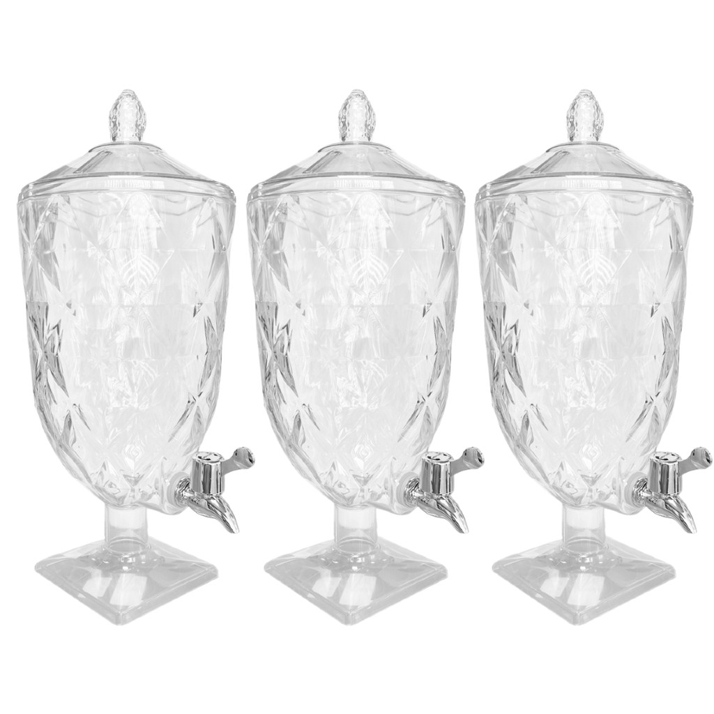 Kit 3 Suqueira Diamond 4,5 Litros De Acrílico Com Torneira Marca Xplast