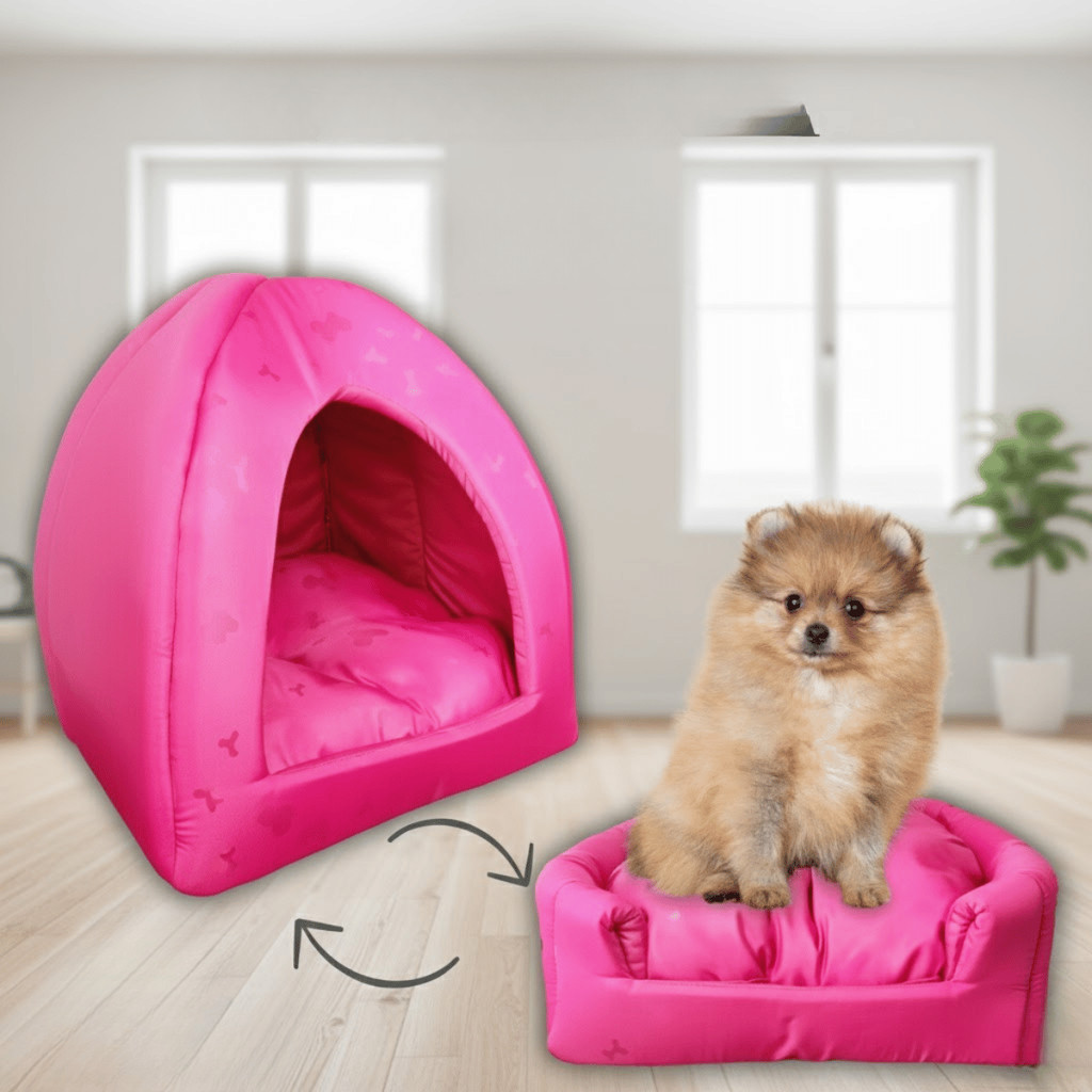 Cama Oca 2 em 1 para Pets Oxford Coloridos Cama e Toca Iglu para Cachorro e Gato, Confortável e Durável!