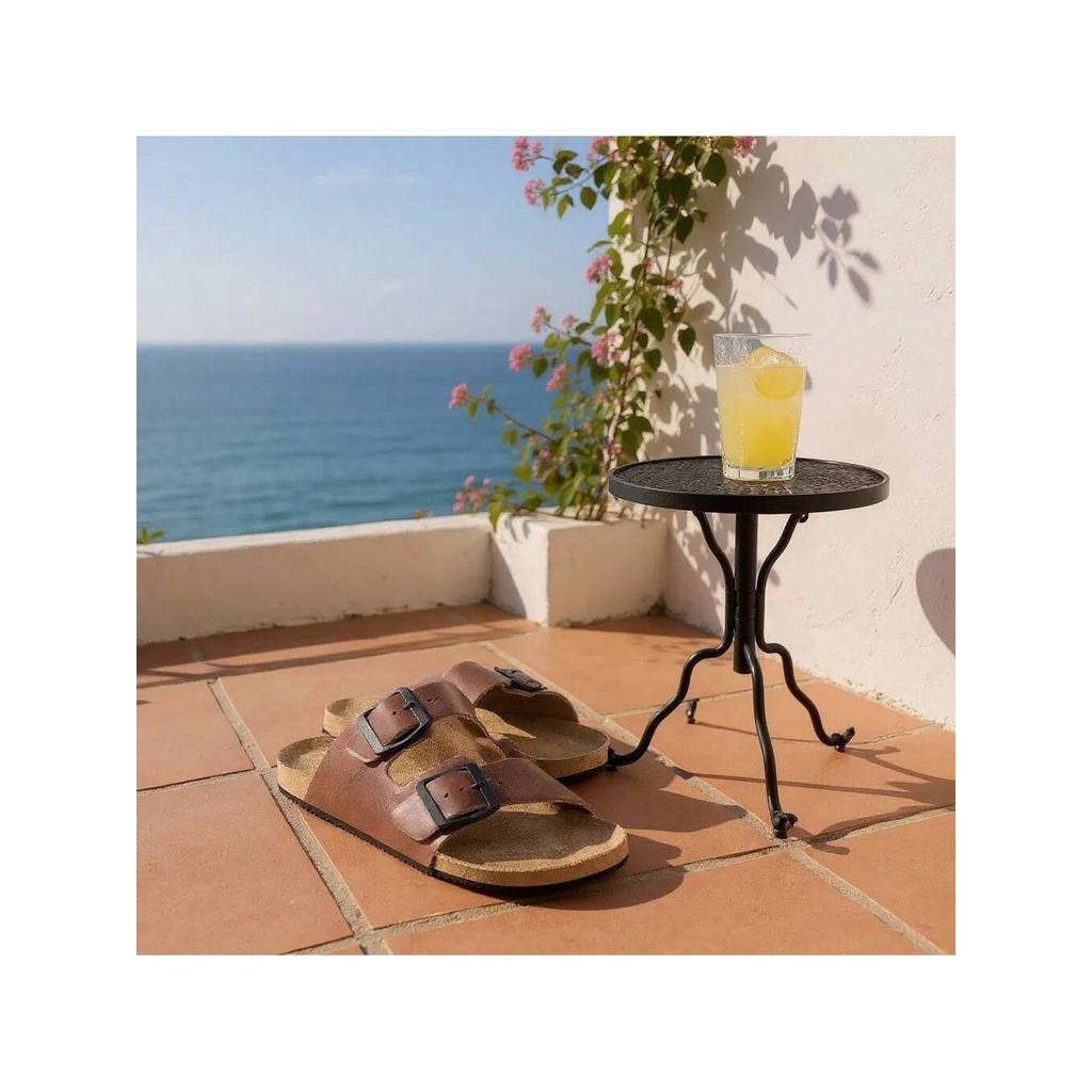 sandalia birken papete masculino Preto AN em couro legitimo