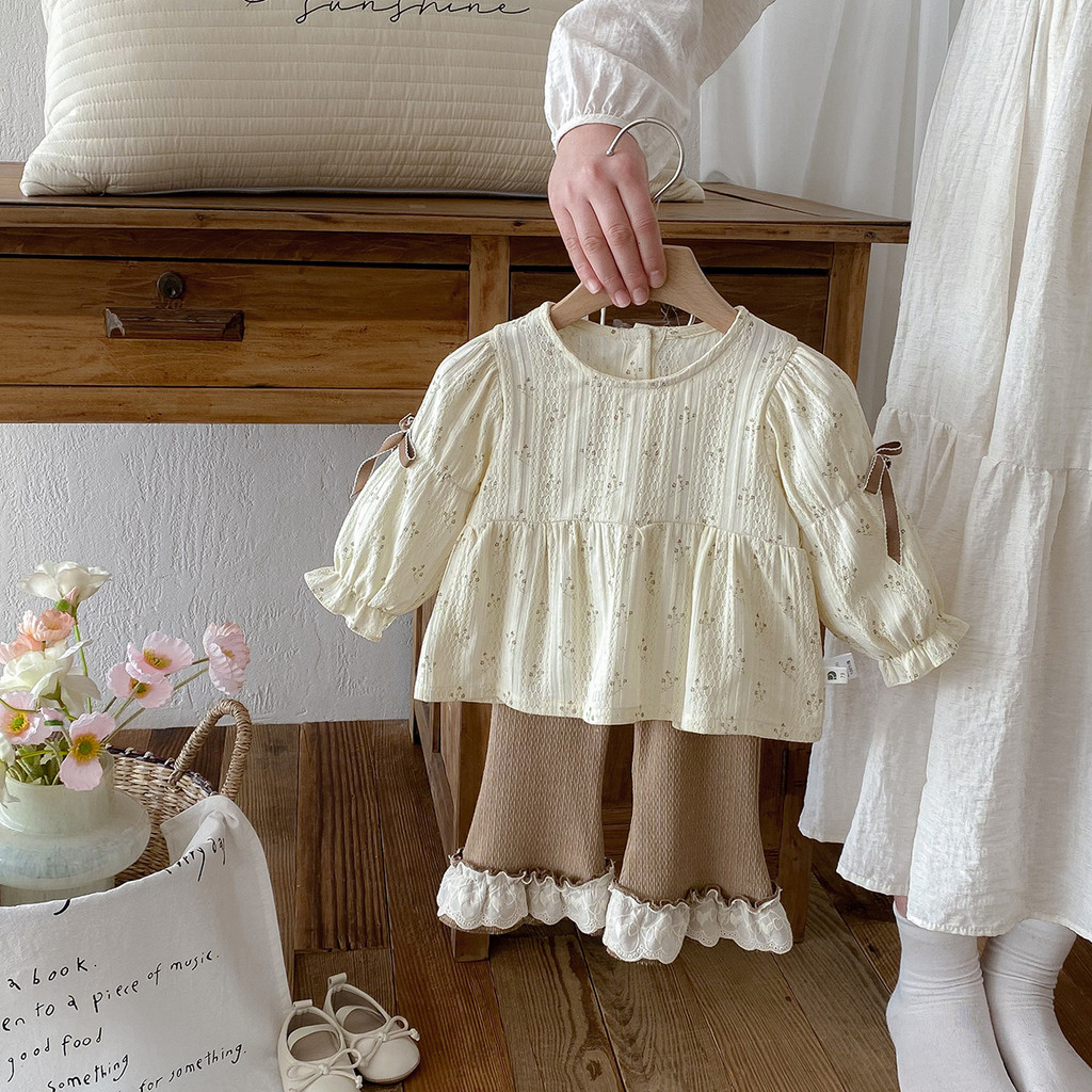 Meninas ternos roupas de outono 2025 novo estilo do bebê crianças moda terno de duas peças menina bebê primavera ou