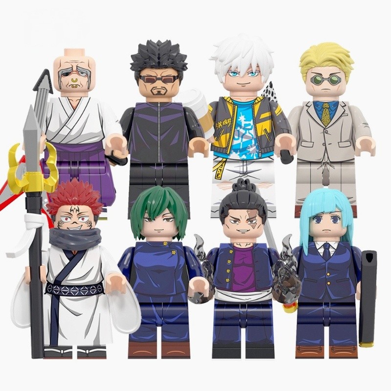 Anime feitiço lutando Idari Yuki Satoru Gojo cada ciano Naruto Yoshino blocos de construção, brinquedos infantis