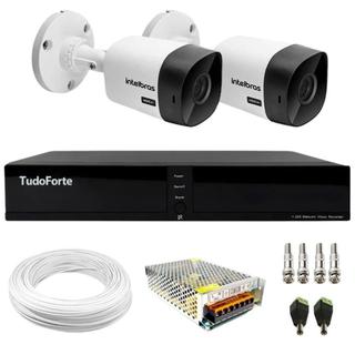 Kit 2 Câmeras Intelbras VHC 1120 B HD 720p Visão Noturna 20m + Dvr Tudo Forte 4 Canais Com App Xmeye