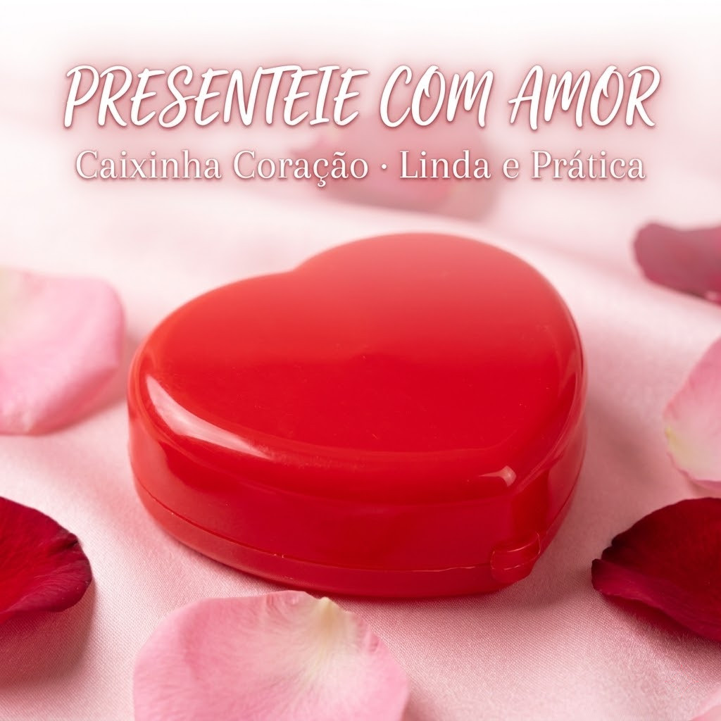 Caixinha Coração 7x7 Vermelho E Transparente Para Artesanato Lembrancinhas Festa Aniversario Amor