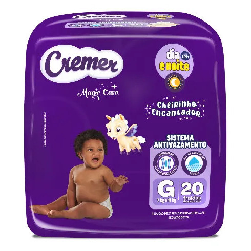 Fralda Cremer Jumbo G 20 Unidades