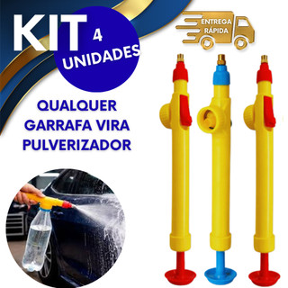 4 PULVERIZADOR DE GARRAFA PET 29CM BORRIFADOR MANUAL PARA JARDINAGEM LIMPEZA PRÁTICO E VERSÁTIL