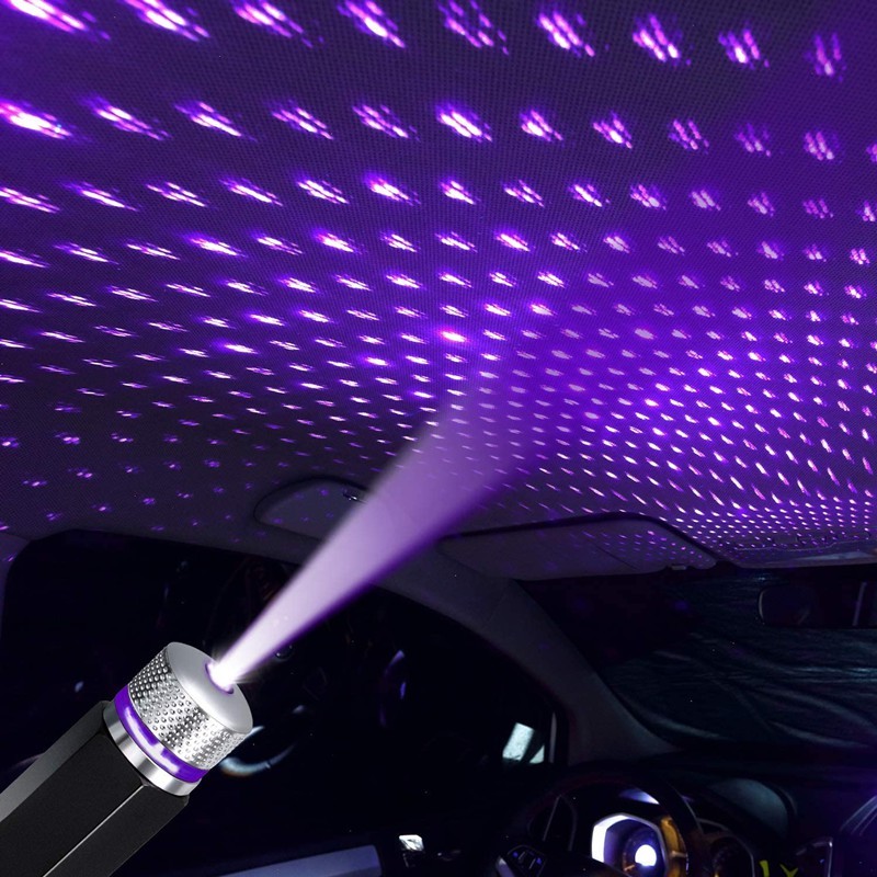 Neon Atmosfera Do Carro Universal USB Luz Azul Vermelho Decoração De Interiores Mini LED Projeção Lâmpada Estrela Noite — imagem 2 de 2