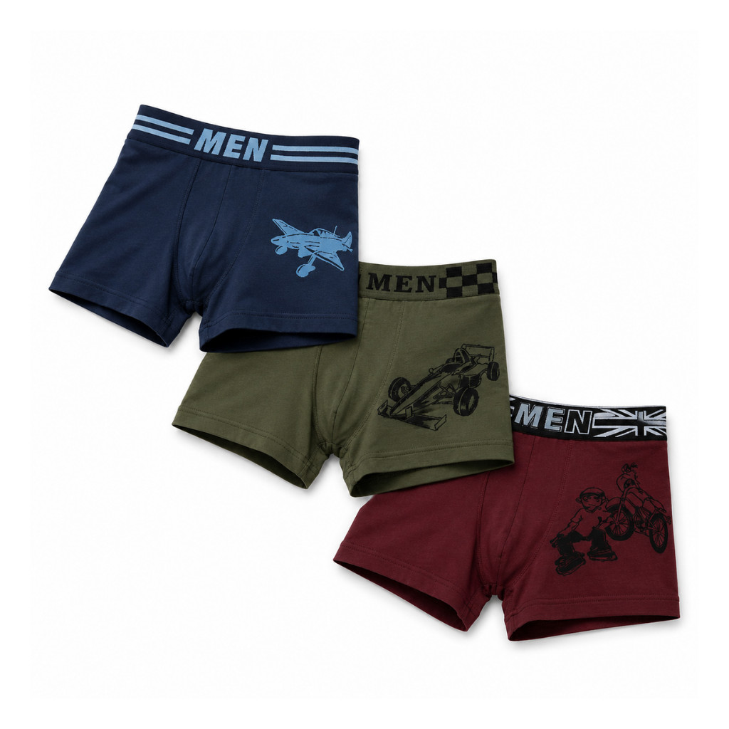 Kit com 3 Cuecas Boxer, em Microfibra Premium muito Confortáveis e Macias para o Dia a Dia
